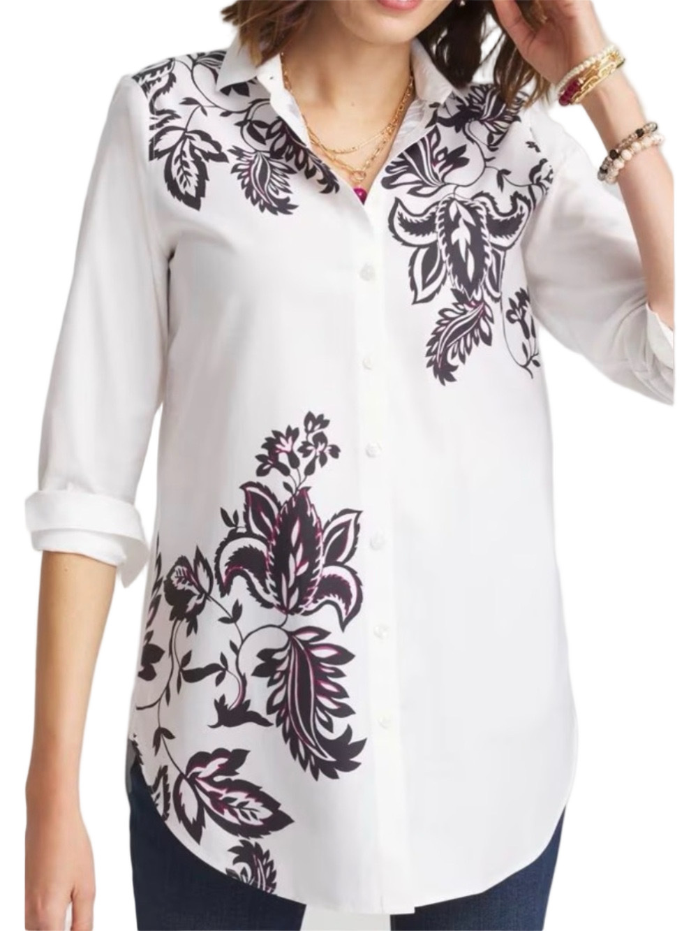 24. WOMENS CHICO’S 2/L DETAIL TOP